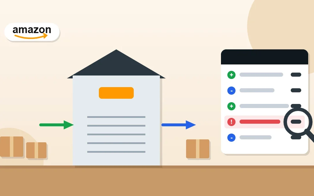 Amazon Inventory Ledger report: FBA units in and out of the warehouse with a missing unit flagged
