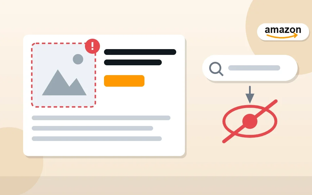 Amazon listing suppressed: a listing hidden from search because of a main image problem