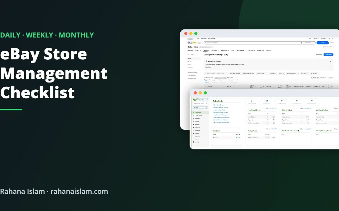 eBay store management checklist