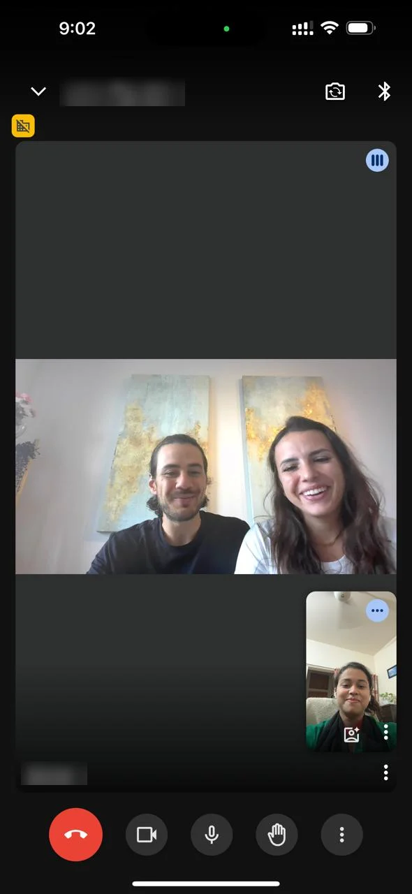 US clients smiling on a video call with Rahana Islam