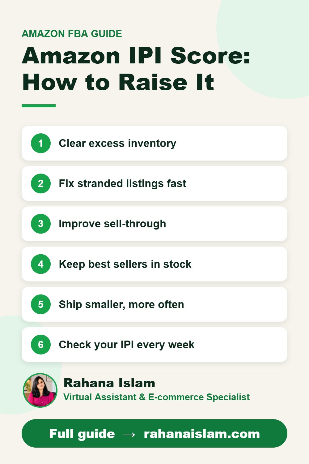 Amazon IPI score: how to raise it